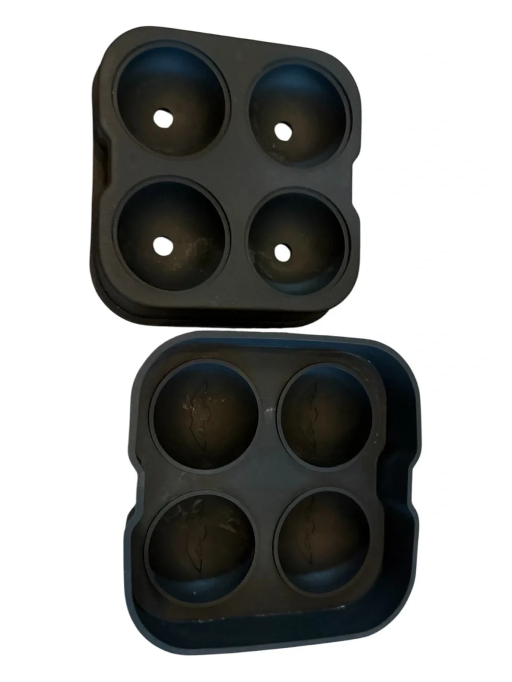 Silicone 4-Cavity Round Mold Baking or ice Tray Black